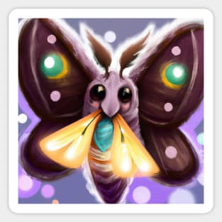 Cute Moth Drawing Sticker